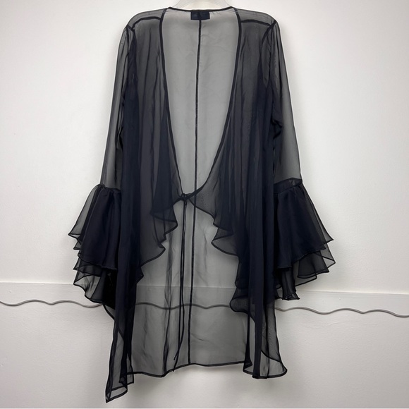 Nia Thomas Ruffle Sheer Tied Black Skirt Ruffle Blouse Set - Picture 8 of 8